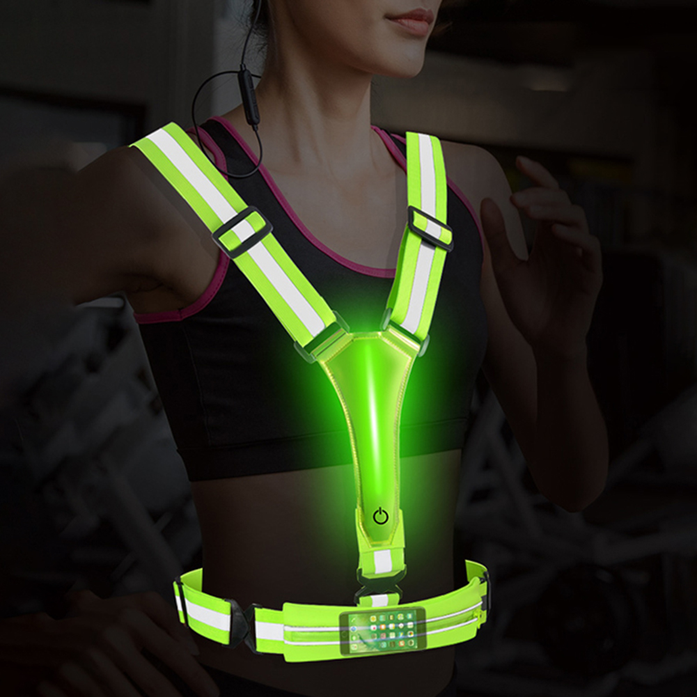 Running Gear Winter Men - LED Reflective Vest Running Gear Adjustable